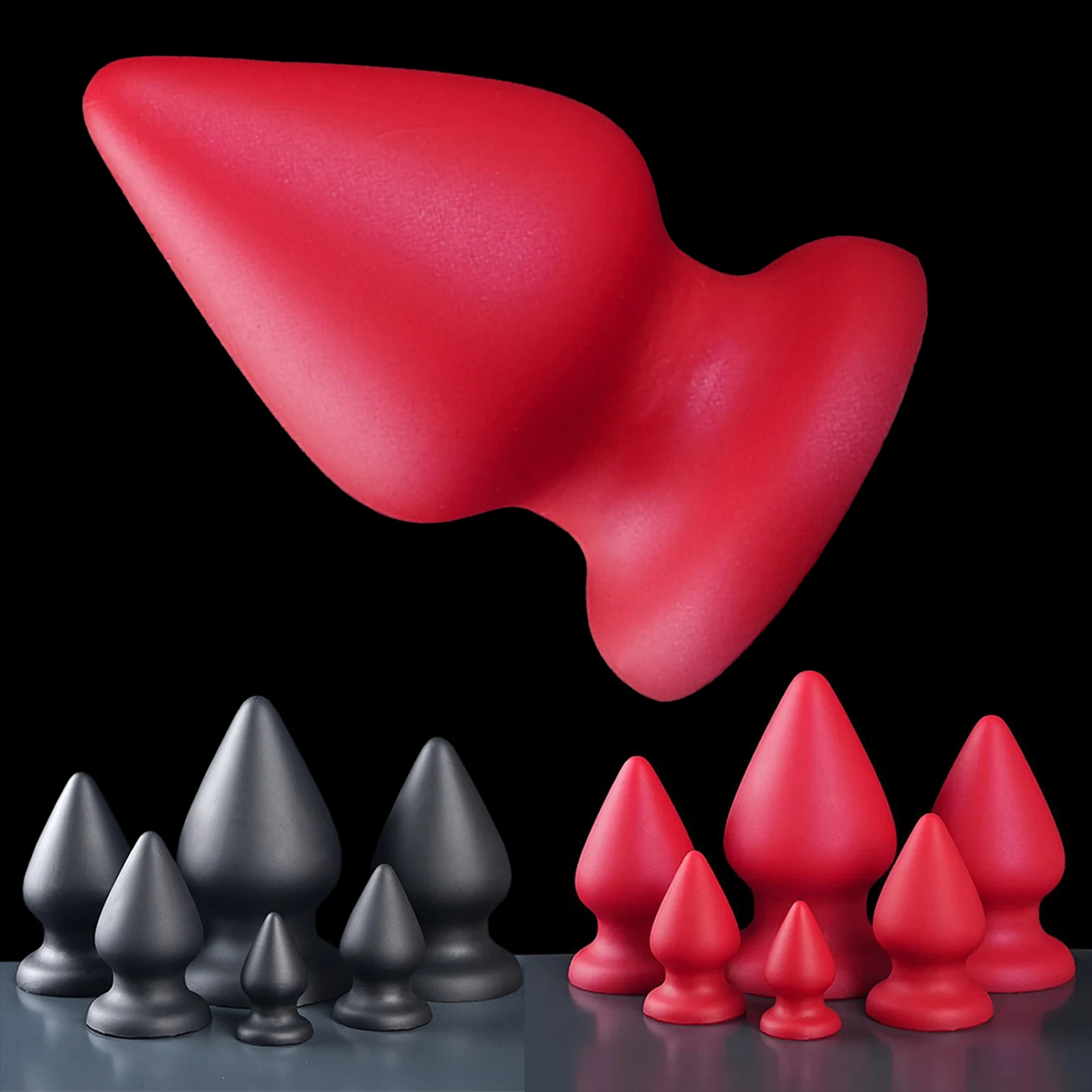 Pointed Tapered Anal Plug Silicone Anal Dildo Huge Buttplug Sex Toys Women Men Gay Big Suction Cup Vaginal Prostate Massage 18+