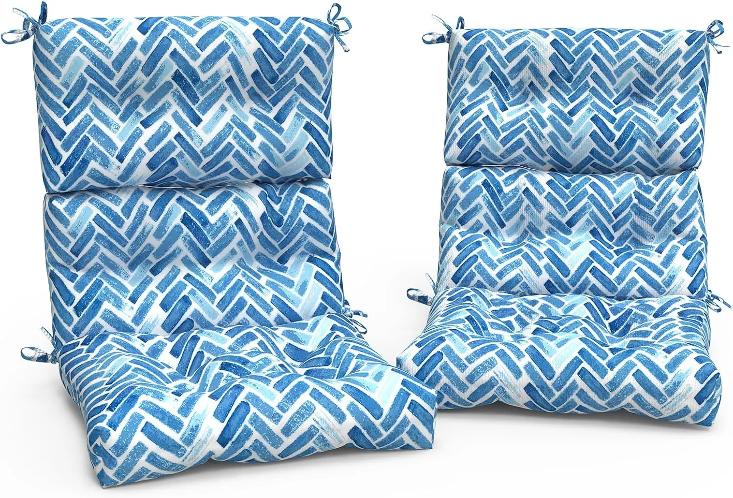 Garden Porch Home Office Use, Durable Fabric, Blue Bricks, Tufted Rocking Chair Cushions 2 Pack
