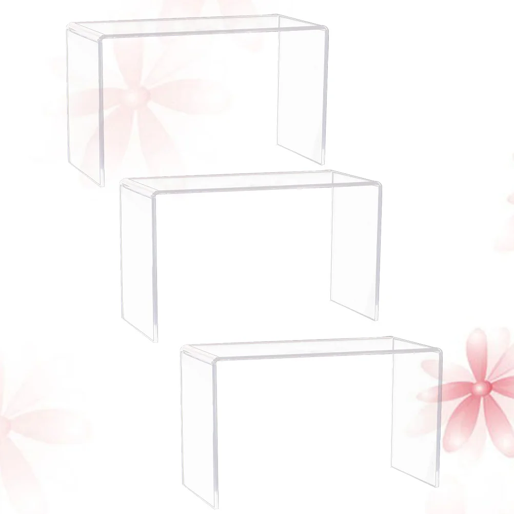 

3Pcs Clear Acrylic Shoe Display Shelf Storage Rack Organizer for Cosmetics Makeup Lipstick Foundation Eye Shadow Stand