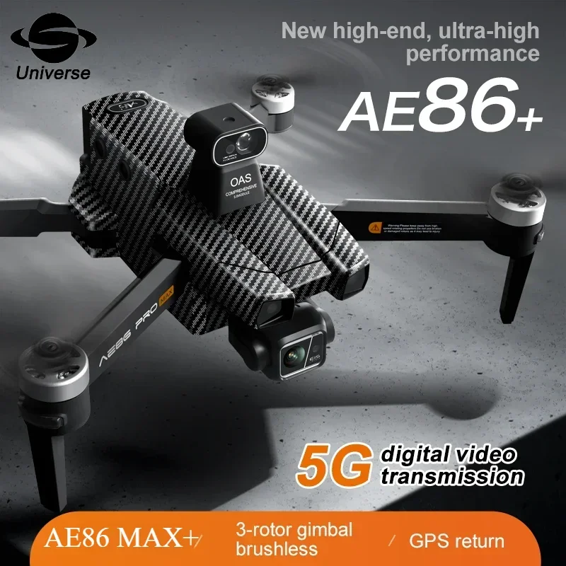 AE86 Pro Max+ Transmisja obrazu cyfrowego 3-osiowy bezszczotkowy ekran dotykowy Laserowe unikanie przeszkód HD Zabawki zdalnie sterowane