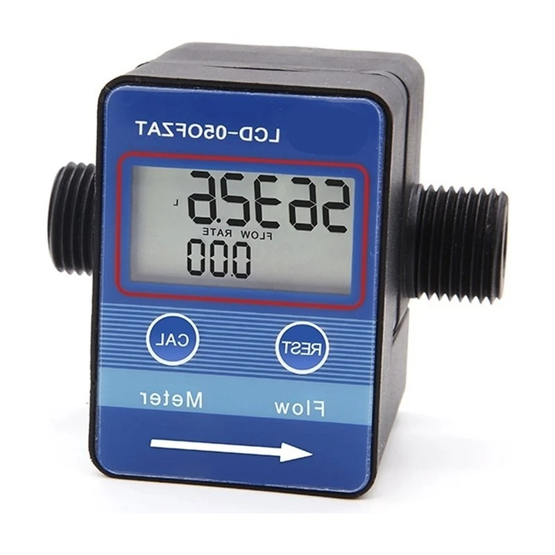 AS60-LCD Blue Gear Digital Current Meter High Accuracy Oil Water Milk Syrup Digital Liquid Sensor Current Meter, BSP, G1/2