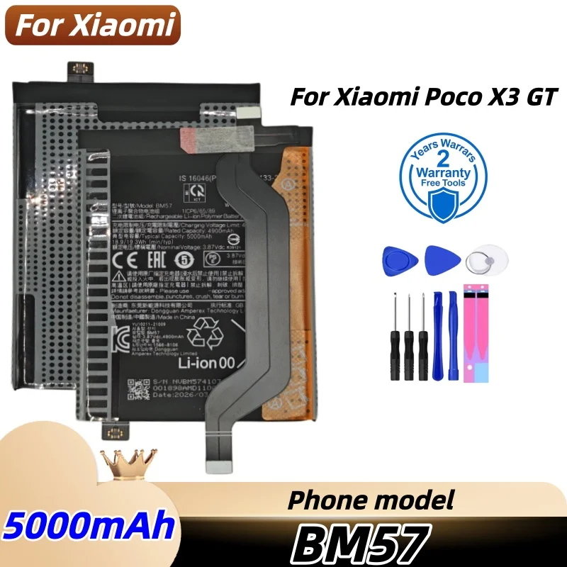 Bateria de Celular 4250mAh de Alta Compatibilidade e Potência Confiável para Xiaomi Redmi Note 10 Pro 10Pro BM57 (2026) + Ferramentas Grátis