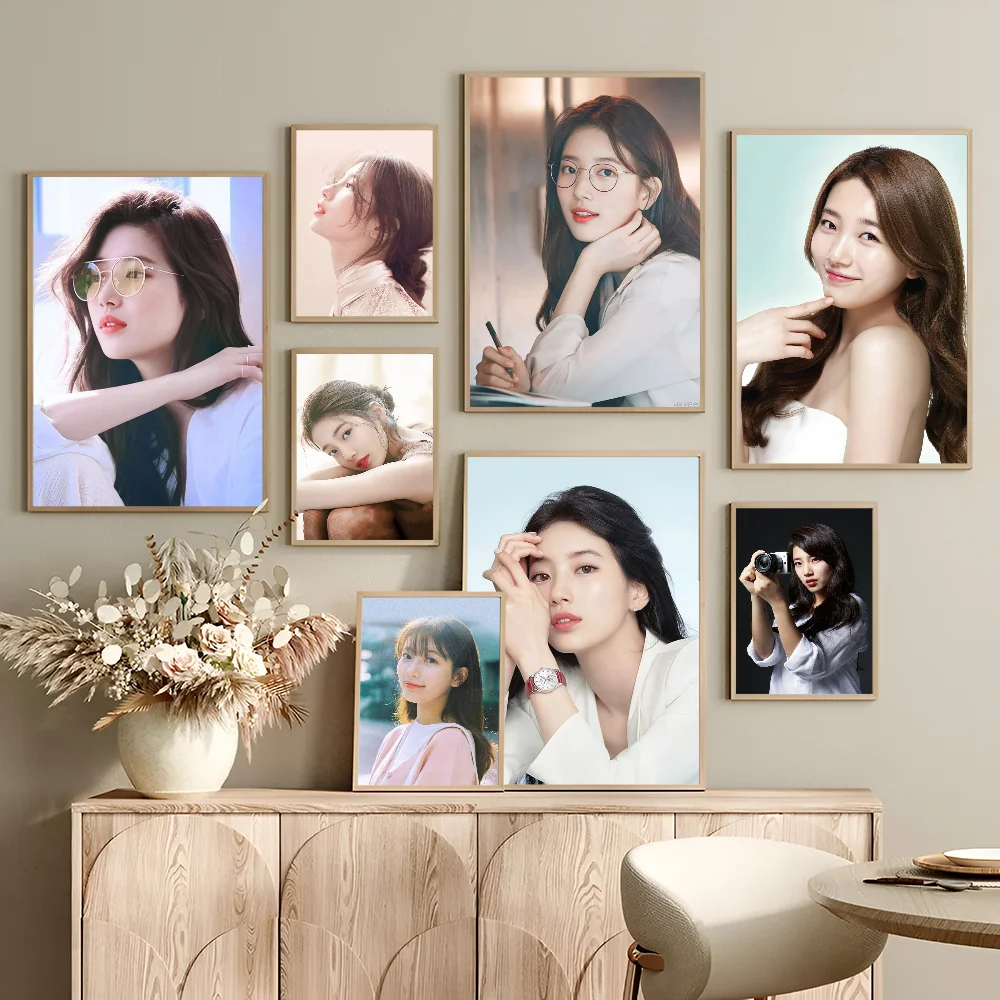 Bae Suzy Korean Star Miss A Nordic Anime Posters Sticky Whitepaper Sticker DIY Room Bar Cafe Kawaii Room Decor