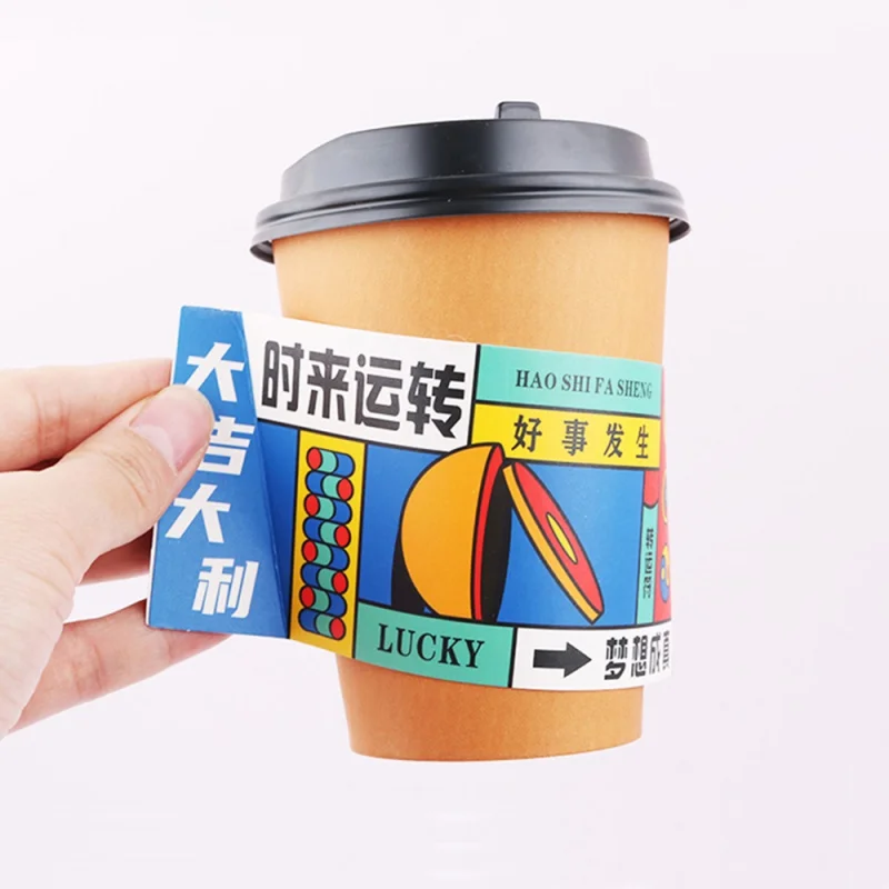 Suporte De Manga De Copo De Papel Descartável, logotipo De Impressão Personalizado Do Produto, mangas De Café Fornecedor