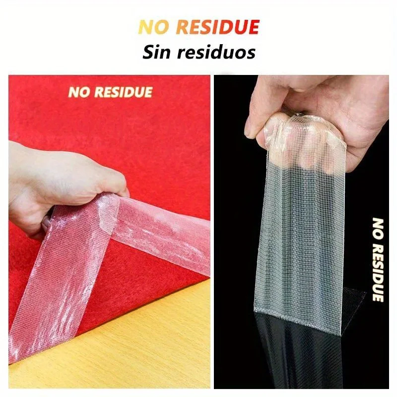 3 قطعة تثبيت قوي شريط لاصق على الوجهين الثقيلة شبكة شفافة مقاوم للماء Traceless شريط سجادة شبكي قوي #5