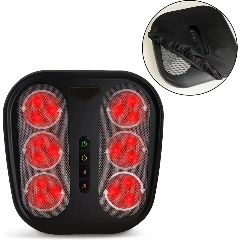 

Shiatsu foot massager with heating, washable cover kneading instep massager, heated foot warmer, electric foot massager