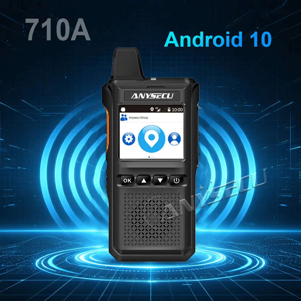 ANYSEC 710A 4G Walkie Talkie Android 10 IP67 Dual SIM BT4.0 WiFi GPS Global Version Long Range Handheld Two Way Radio