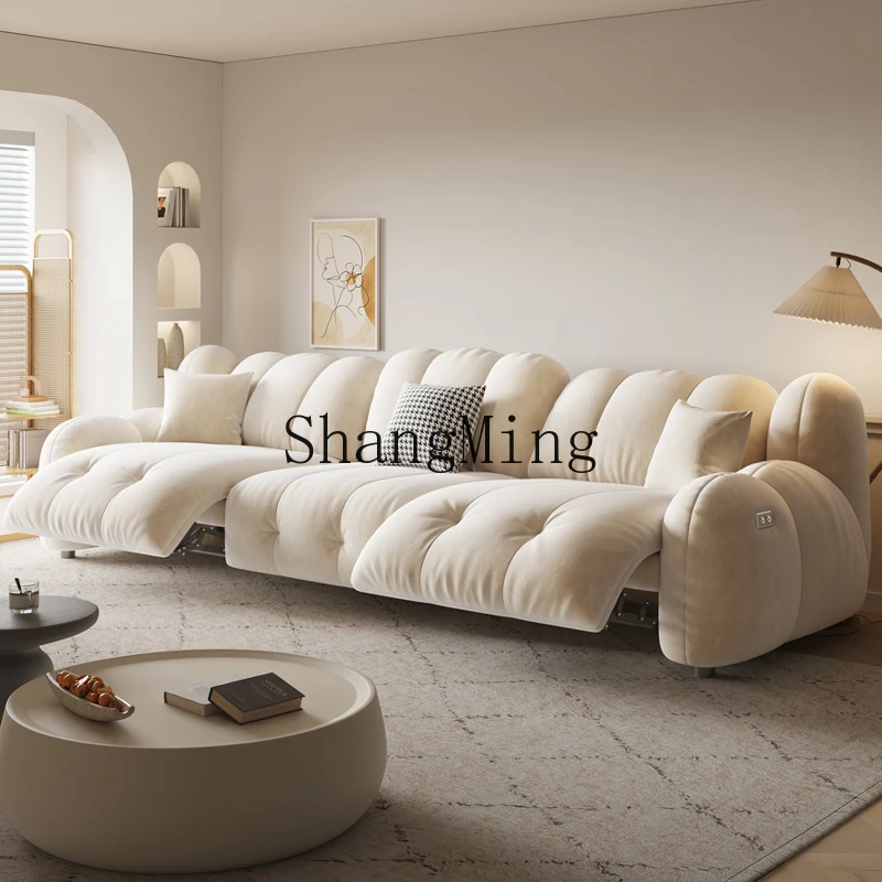 XMH Multifunctional Sofa Cat Skin Scratching Flannel Small Apartment Living Room Household Cream Wind Electric Sofa