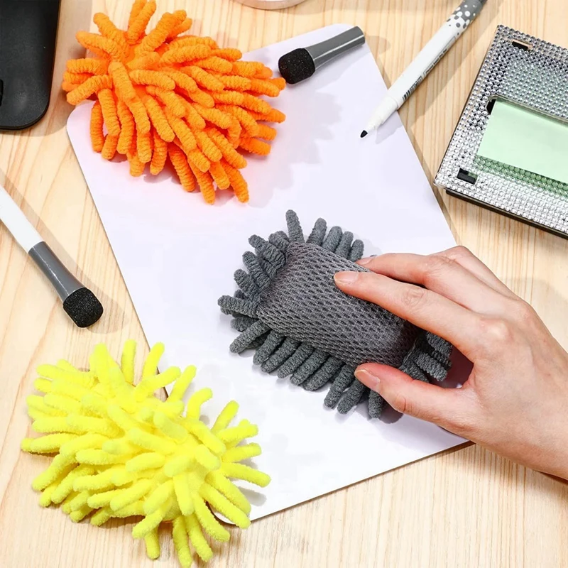 마그네틱 화이트 보드 지우개, 학교 건식 지우개, 초크 가정용 세탁 가능 화이트 보드 지우개, 16 개