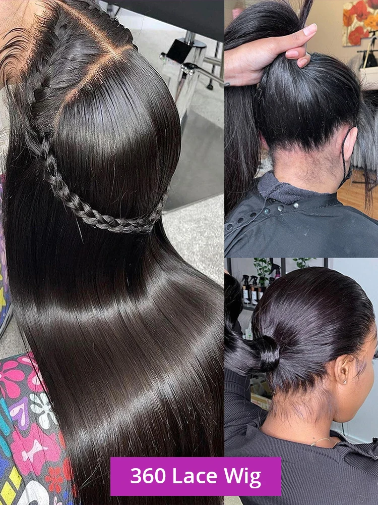 360 باروكة من شعر طبيعي دانتيل كامل العظام مستقيم الدانتيل شعر مستعار أمامي 13x4 HD شعر مستعار أمامي من الدانتيل الشفاف للنساء كثافة 250% #2