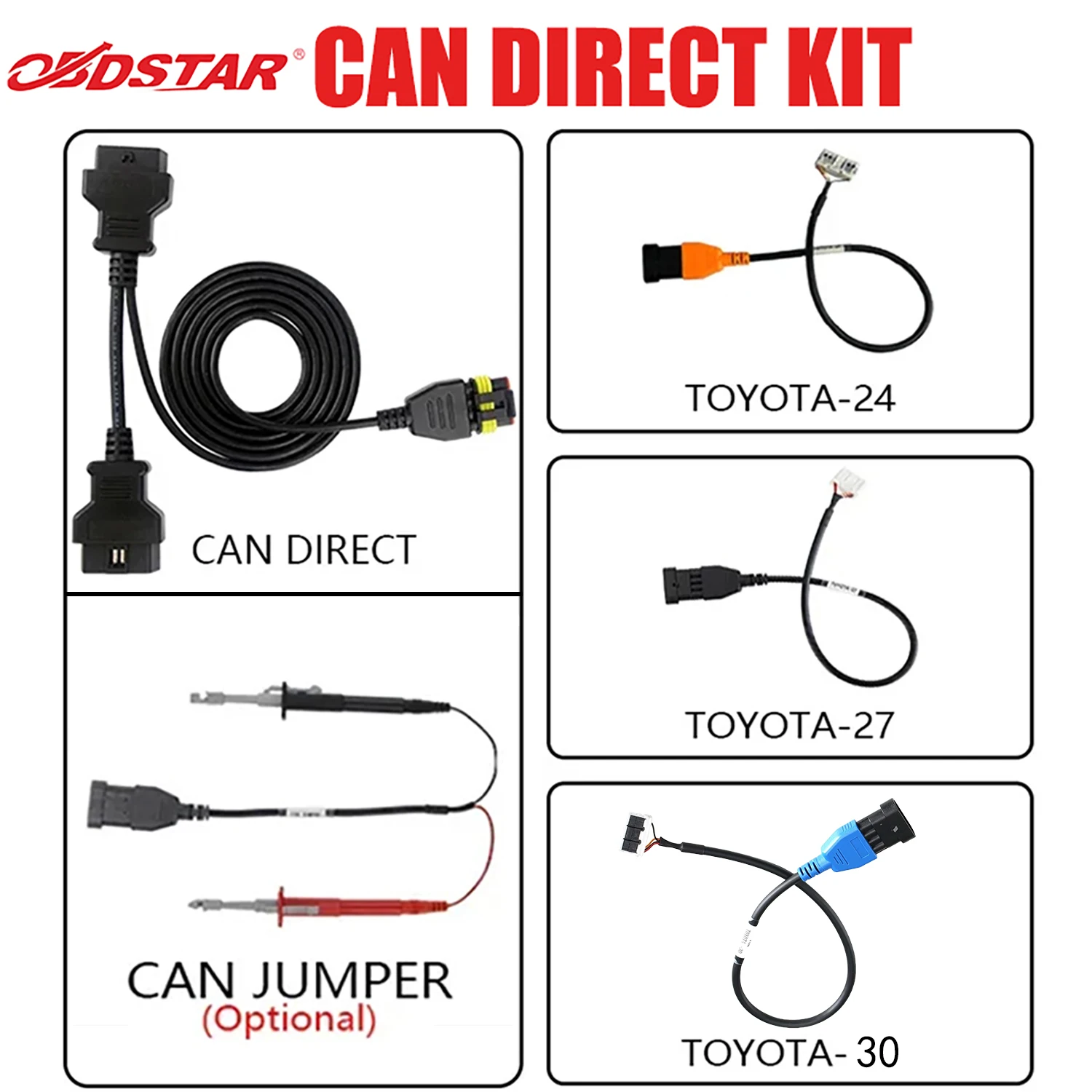 OBDSTAR CAN DIRECT KIT para TOYOTA-27/24 Cable sin desmontaje que funciona con X300 DP PLUS