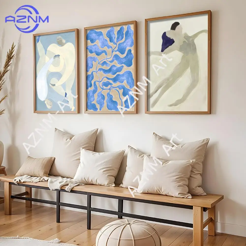 Abstract Modern Bird Flowers Painting Calligraphy Wall Art HD Canvas Oil Painting Posters Prints Home Bedroom Decor Gift
