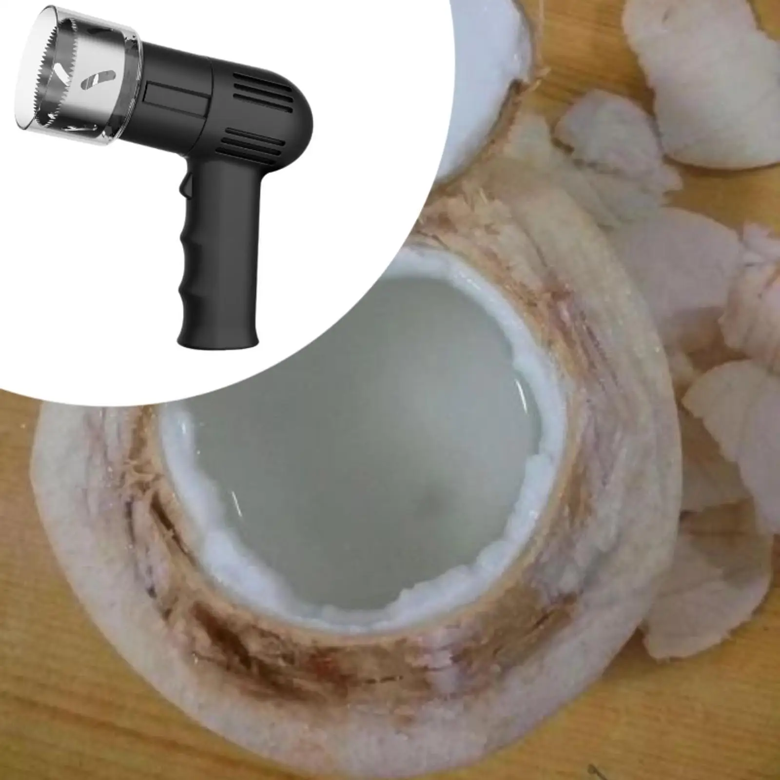 

Kitchen Automatic Coconut Opener Tool Stainless Steel Cordless Punch Device for Young Green Coconuts and Beach Picnics