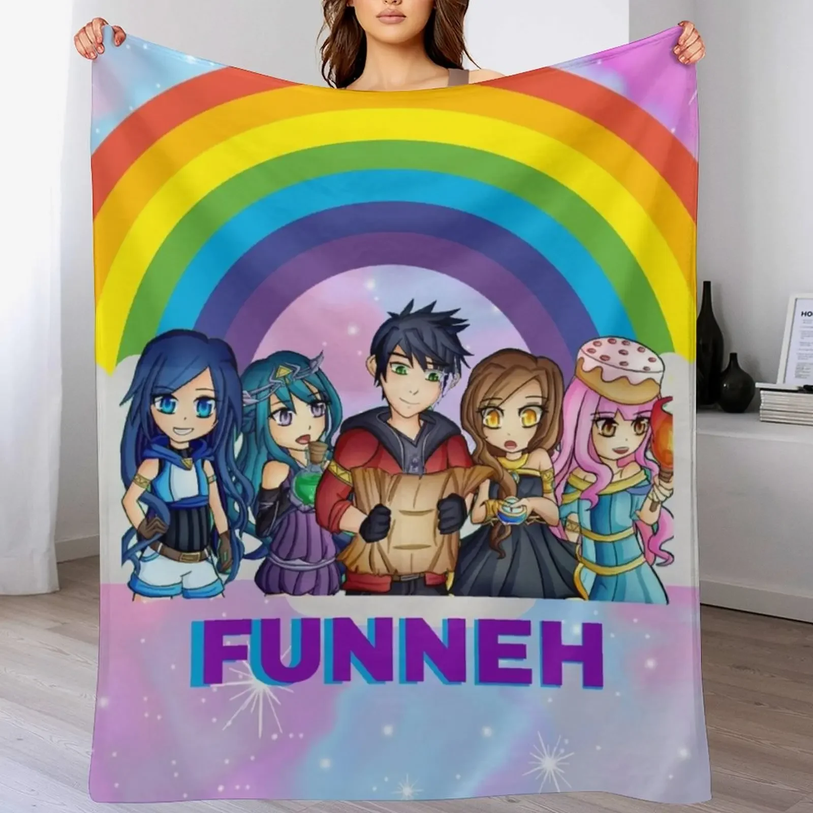 

Itsfunneh krewgame Throw Blanket for sofa blankets and throws Hair Soft Blankets