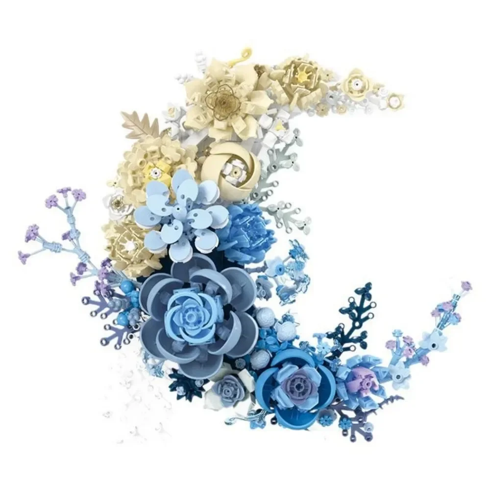 

Creative 934Pcs Romantic Moon Flower Building Blocks Eternal Flowers Jasmine Home Decoration DIY Bricks Toys Girl Valentine Gift