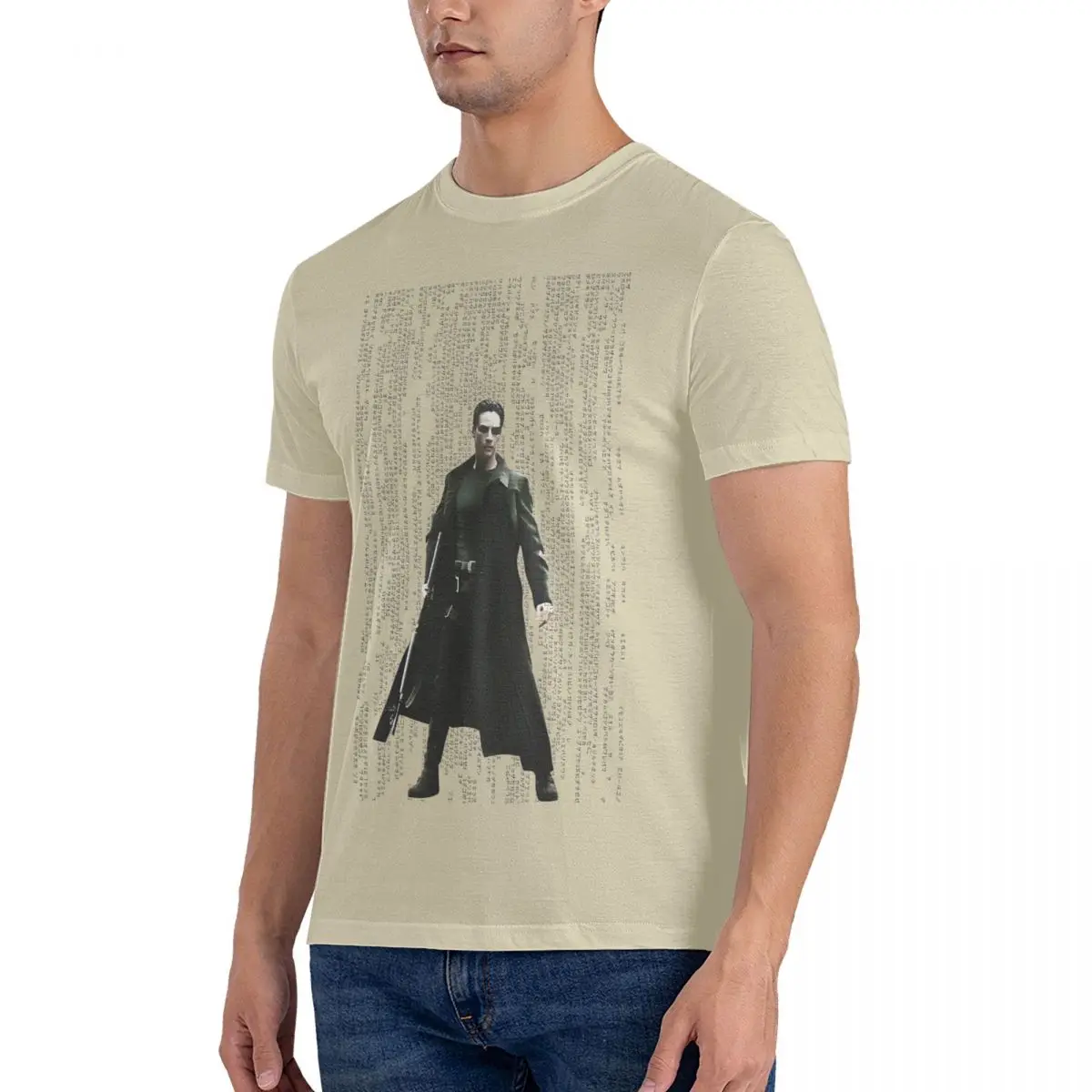 He Is The One. T Shirts Men Cotton Awesome T-Shirt O Neck The Matrix Neo Film Morpheus Tees Short Sleeve Clothes Printed