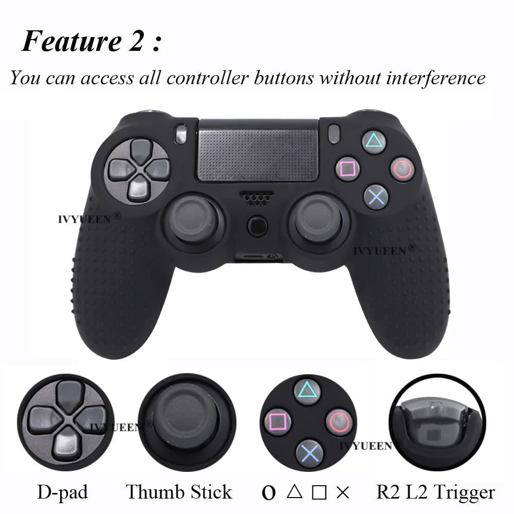 IVYUEEN-Juste en silicone anti-alde pour manette Sony Dualshock 4, étui de 19 couleurs pour PS4, DS4 Pro Slim et Stick Grip