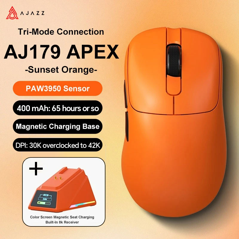 AJAZZ AJ179 Apex Gaming Wireless Mouse PAW3395 with RGB Charging