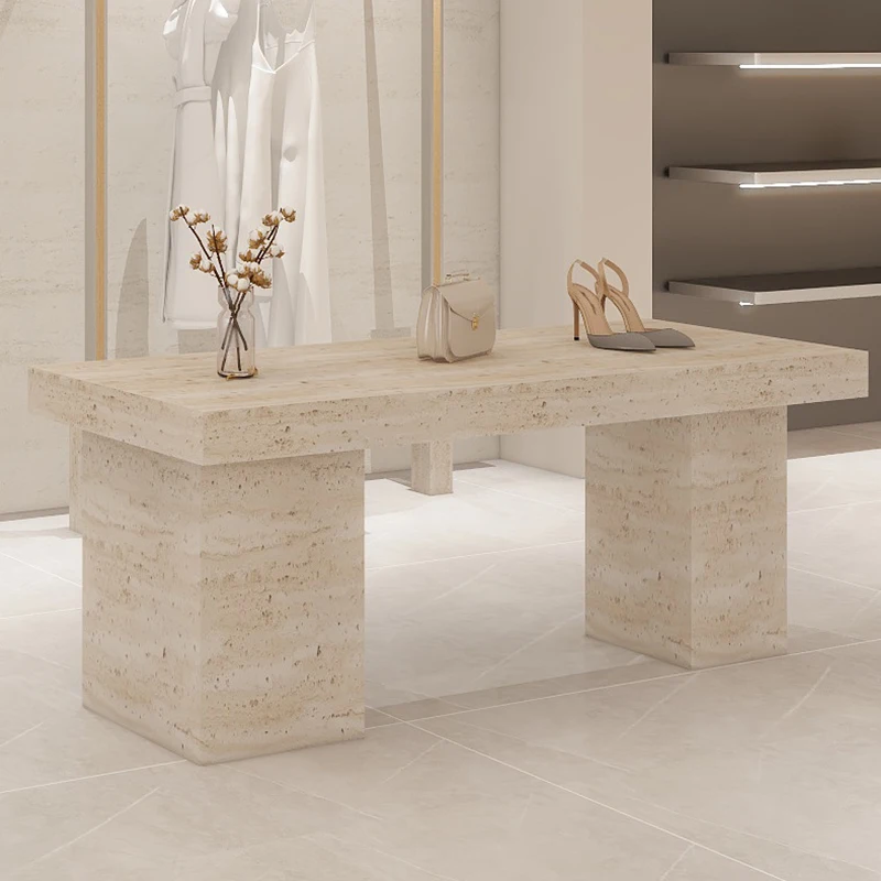 

Clothing store Nakajima table, travertine storage, flowing water table, women's clothing store, jewelry placement, shoe and bag
