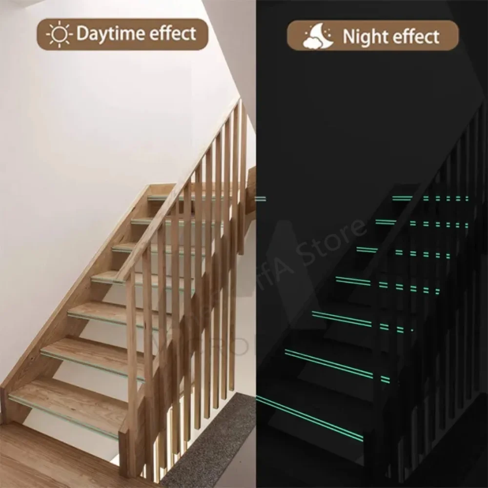 3CM*3M Light Emitting Tape Blue Pink Warning Ground Light Storing Stairs Non Slip Stickers Reflective Fluorescence Self Adhesive