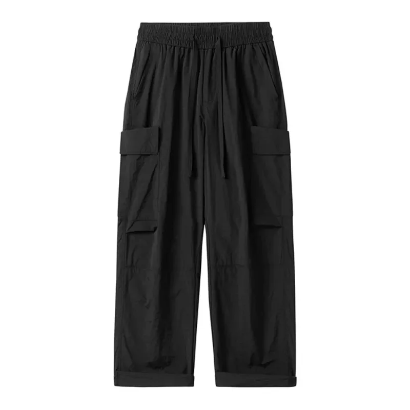 

2024 New Spring/Summer Men's Street Wear Multi Pocket Quick Drying Casual Pants Loose Large Size Straight Leg Pants
