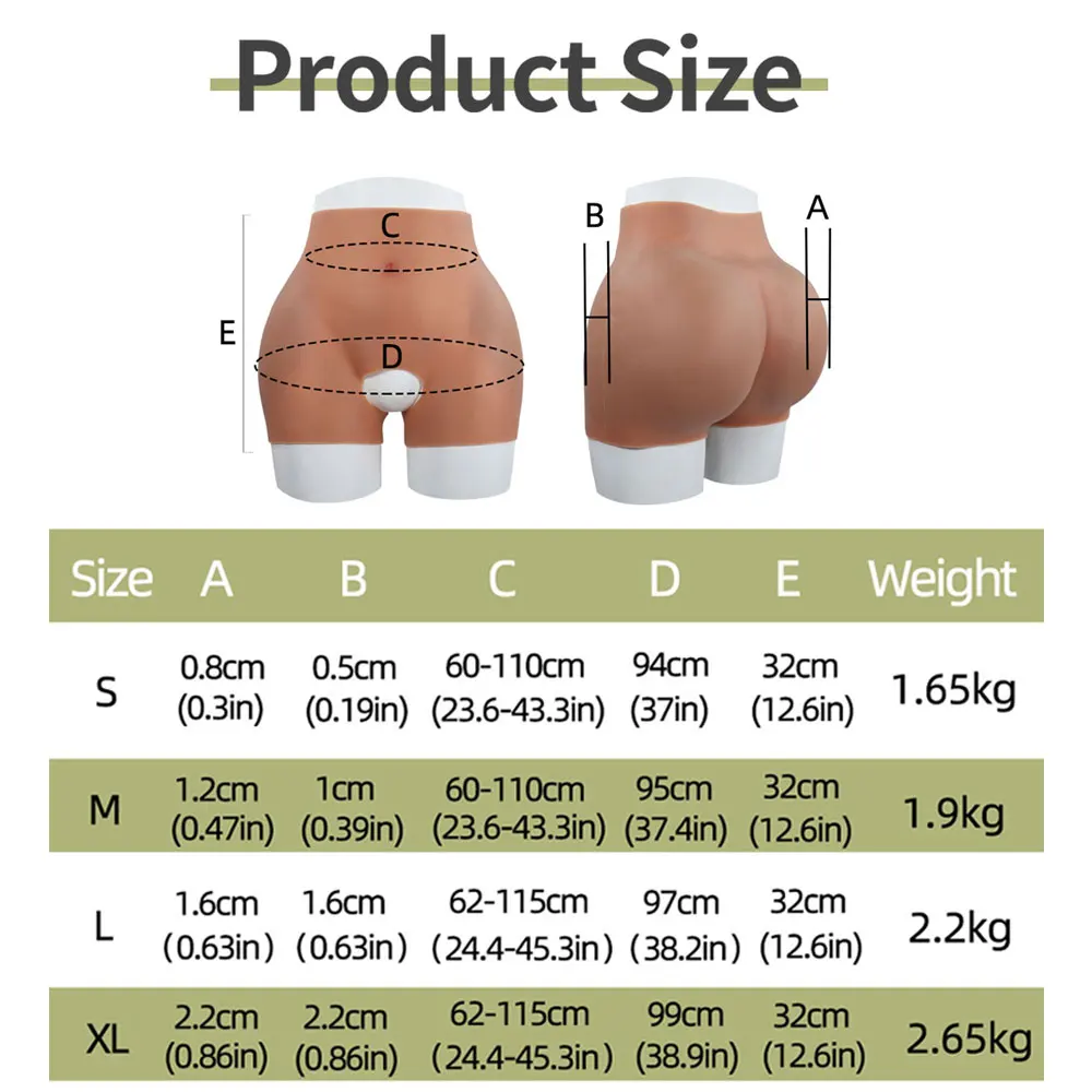 Silicone Sexy Fake Big Butts and Hips Shapewear Realistic Buttocks Enhancement Padded Panties for Woman Full Booty Cosplay