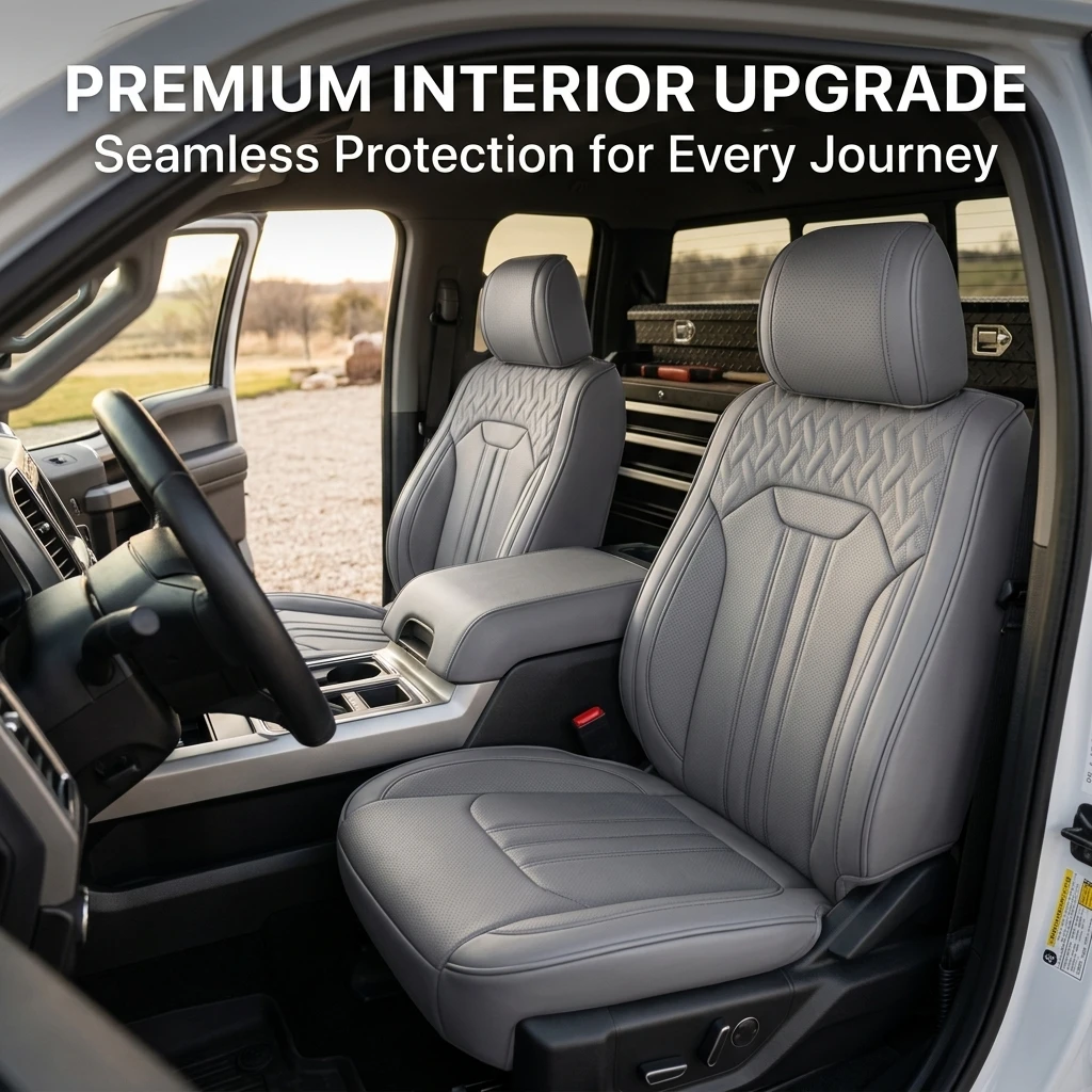 

Car Seat Covers Universal Fit – Spill Barrier Faux Material – Durable & Easy to Clean – For Sedans, SUVs – Black Interior Access