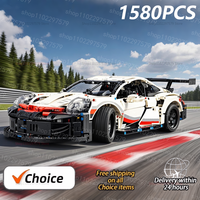 1580PCS Technical Racing Car Building Blocks Kit Model Assemble RSR Sport Vehicle Bricks Kids Toy For Adult Friend Birthday Gift