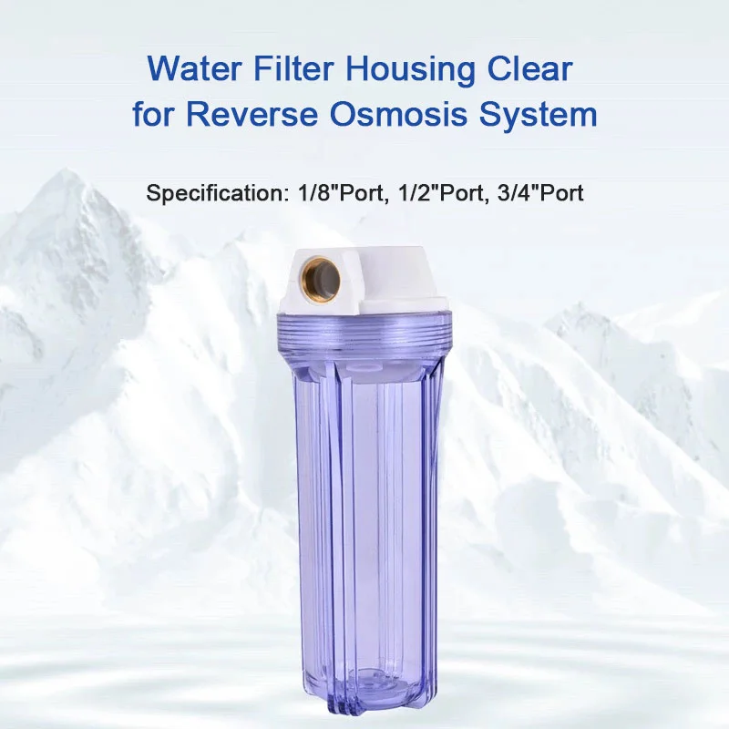 Water Filter Housing Clear For Reverse Osmosis System 10’ Clear Filter Housing Pre-Filtered Piped Single Stage Water Filter