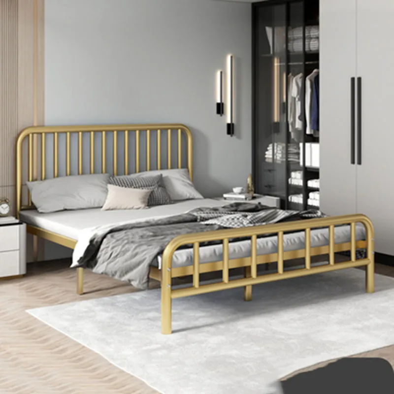 Metalowa Sypialnia Podwójne Zagłówki Łóżka Królowa Japoński Loft Luksusowa Nordic Rama Łóżka Bezpieczny Nowoczesny Design Cama Indywidualne Meble