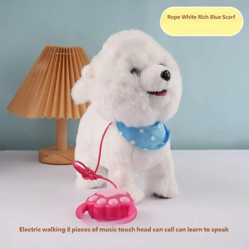 A5YC Łatwa w obsłudze elektryczna pluszowa zabawka dla dzieci z funkcją chodzenia i szczekania oraz miękkim pluszem