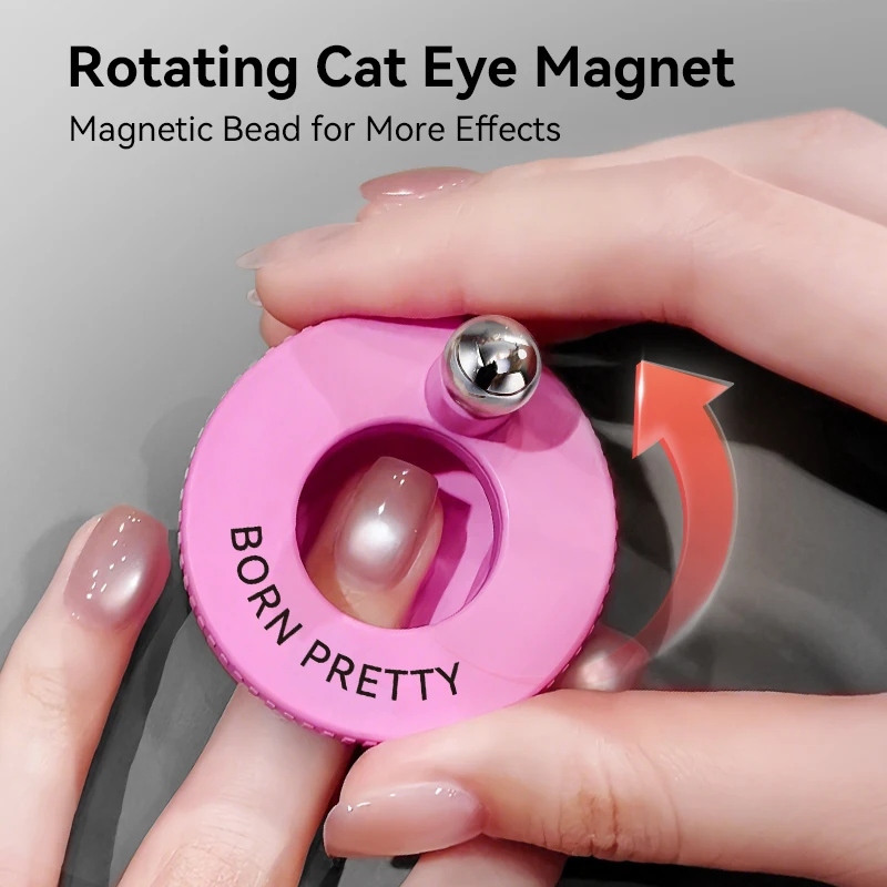 

BORN PRETTY Rotating Cat Nail Magnet Wide Light Glass Bead Effect Multifunctional Strong Nail Art Magnet for Gel Nail Polish