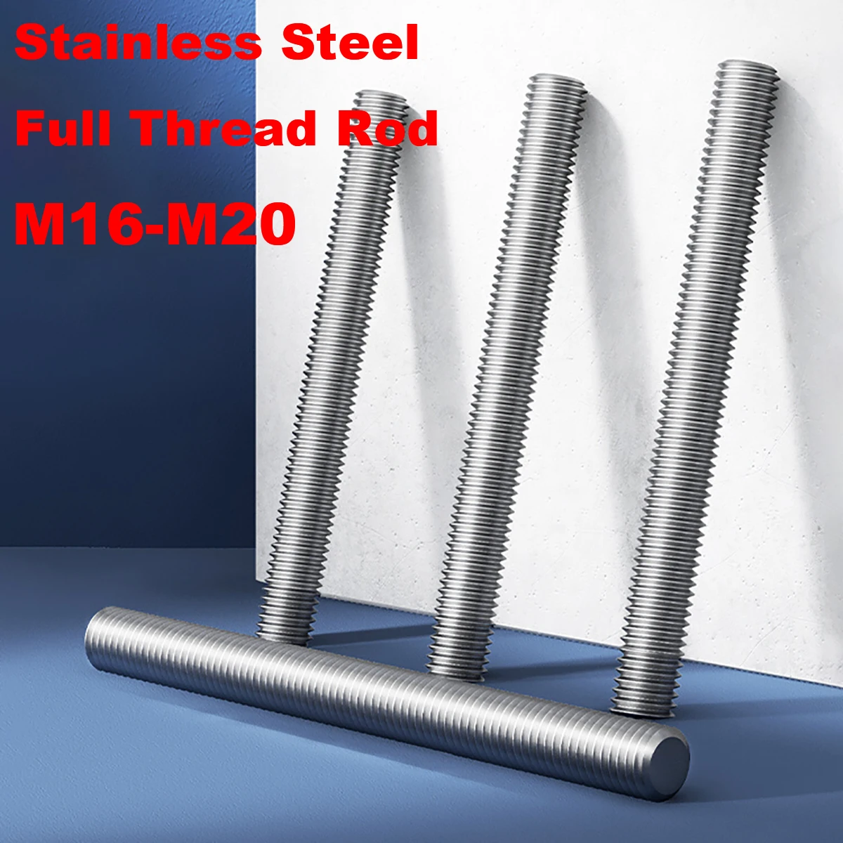 

A2-70 304 Stainless Steel Fully Threaded Metric Bar Studding Rods M16 M18 M20 Length 40mm 45mm 50mm 55mm 60mm-500mm