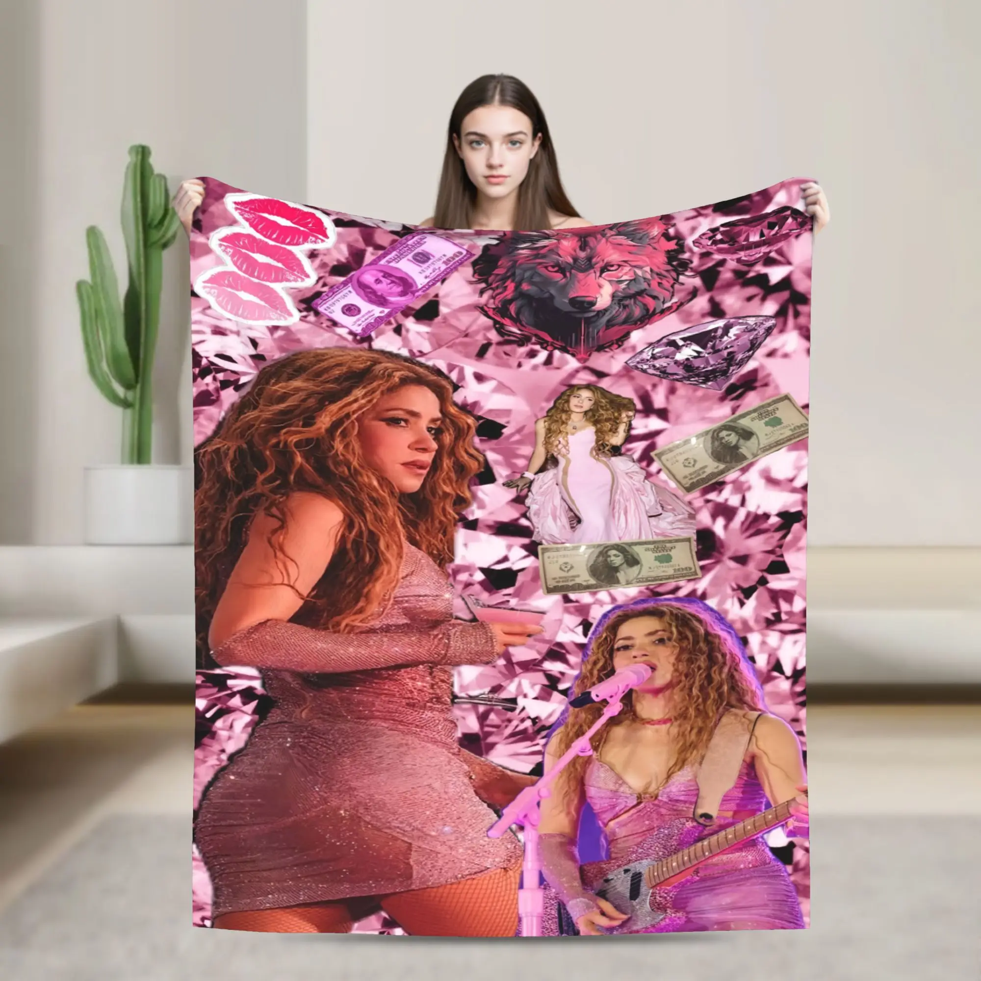 Shakira Colombian Singer Blankets Coral Fleece Plush Summer Air Conditioning  Warm Throw Blankets for Bedding Bedroom Bedspreads