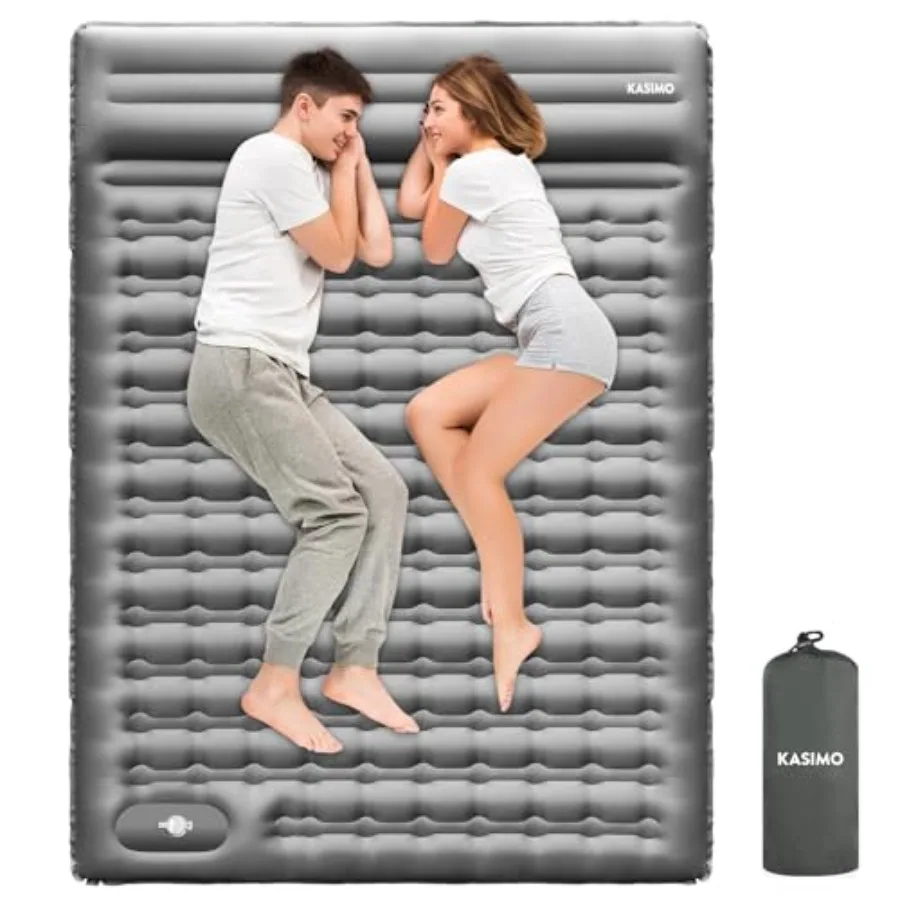 

Double Sleeping Pad for Camping5" Ultra-Thick 1.4x2M for 2 Person with Pillow Built-in Feet Pump Inflatable Sleeping Mat for Ba