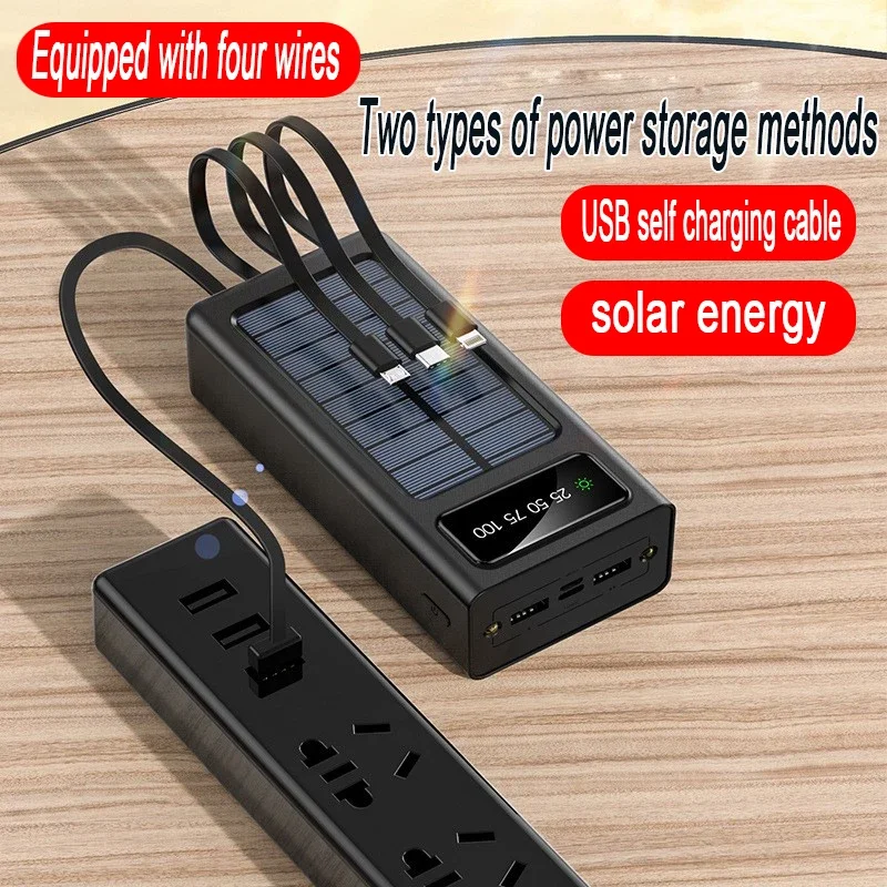 2023 New Types Solar power portable power source 100000mAh Large capacity power bank