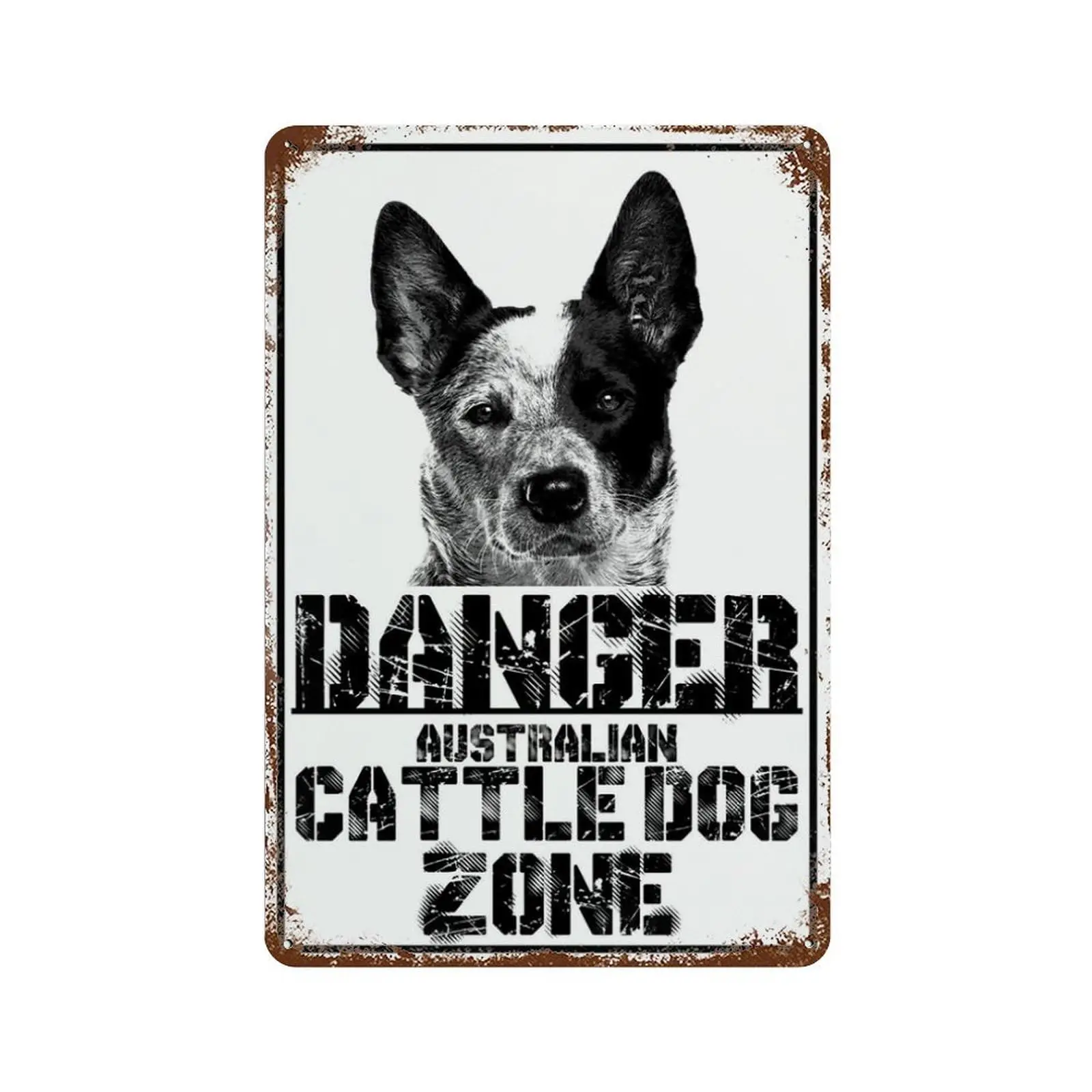 Metal Tin Sign Vintage Chic Art Decoration Australian Cattle Dog for Home Bar Cafe Farm Store Garage or Club 12
