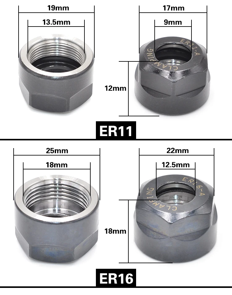 

Высокоточная гайка патрона типа A/M/UM, металлообрабатывающая зажимная гайка с ЧПУ для токарного станка с ЧПУ, держатель фрезерных бит ER 11/16/20/25/32/40