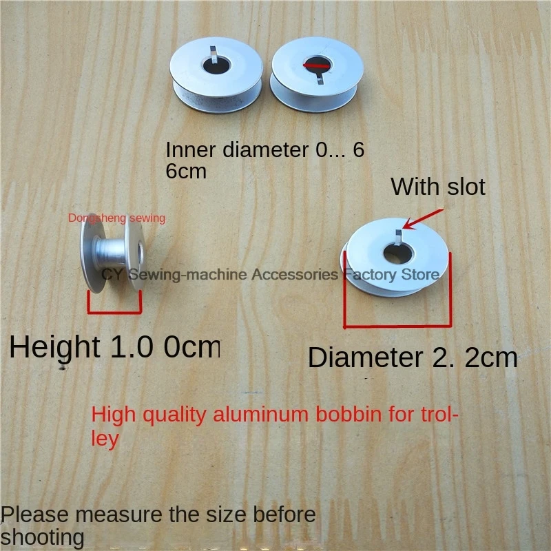 10PCS 2.2cm Diameter Computer Roller Machine 591 8810 9910 Aluminum Bobbin Core Three Holes with Slots Industrial Sewing Machine