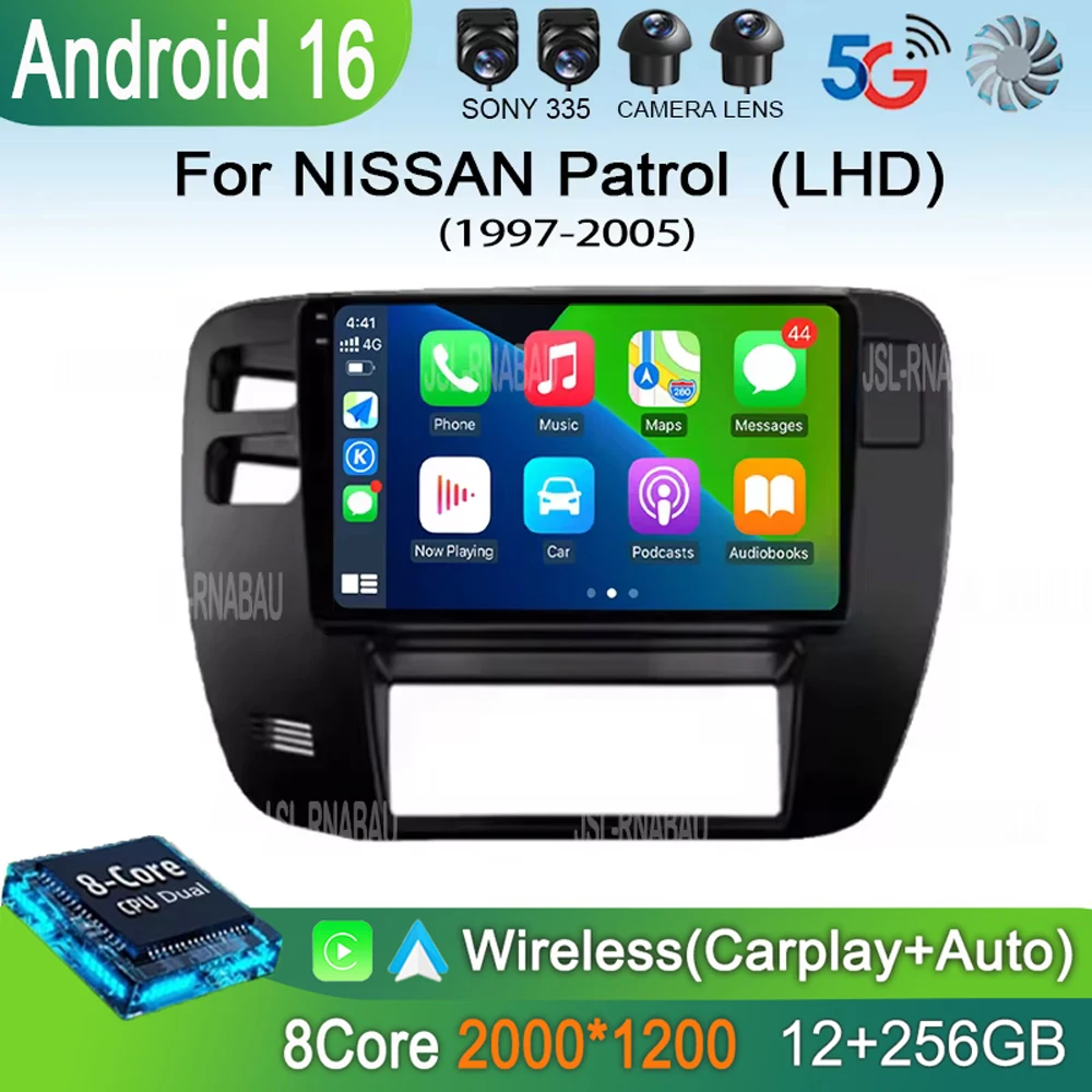 Android 16 Car Radio For NISSAN Patrol 1997 1998 1999 2000 2001 2002 2003 2004 2005 GPS Navigation Multimedia Player Autoradio
