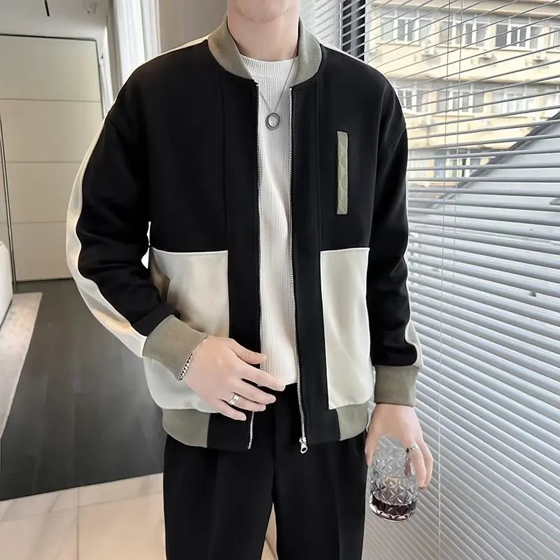 

Spring and Autumn Trendy Brand Men's Jacket Color Matching High-end Fashion Leisure Baseball Uniform Comfortable Breathable Coat