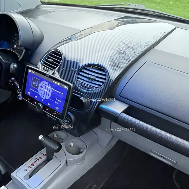 For Volkswagen Beetle 2001-2011 ABS Carbon Fiber Car Center Console Cover Trim Center Air Condition Outlet Interior Decoration