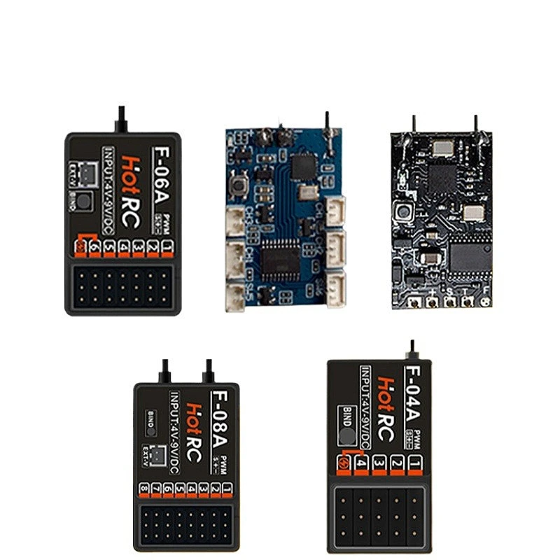 

HOTRC 2.4Ghz F-08A F-08AT Receivers With/without Gyro Light Control for CT-4A CT-6A CT-8A HT-8A DS600 Transmitter Remote Control