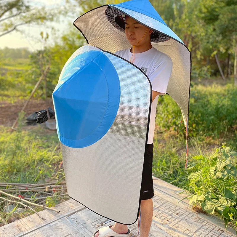 

Heat Insulation Sun Hats Cloak Thi Wide Brim Large Agricultural Work Hat Rain Resistant Sun&uv Hat Cloak Outdoor Fishing Cap