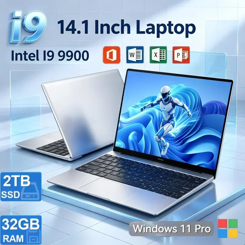 14.1 Inch Laptop Intel Core I9-9900 32GB RAM 2TB SSD Windows 11 HD Display Notebook For Student Learning