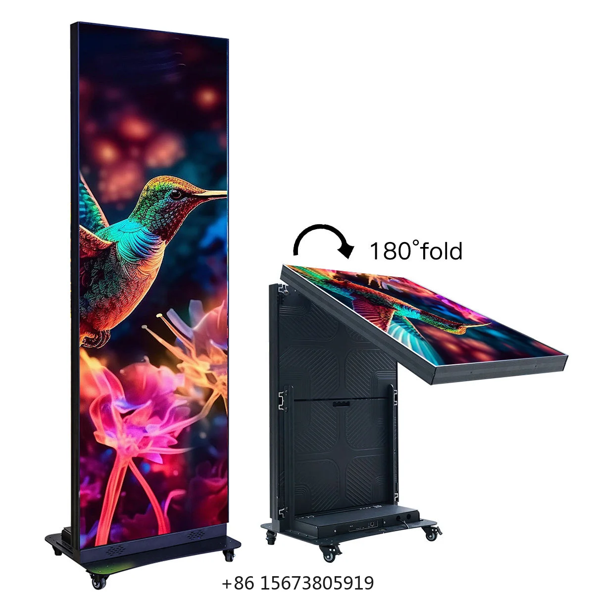 

Складной LED-дисплей для помещений: цифровая вывеска-тотем, LED-постер для маркетинга и рекламы