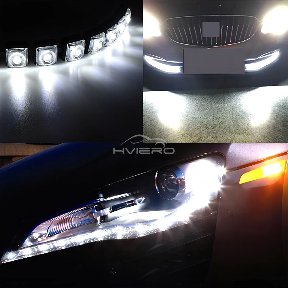 1PCS Car Led DRL 12V COB Fog Light Flexible White Daytime Running Daylight Ultra Bright Auto Styling Headlamp Turn Signal Lamp