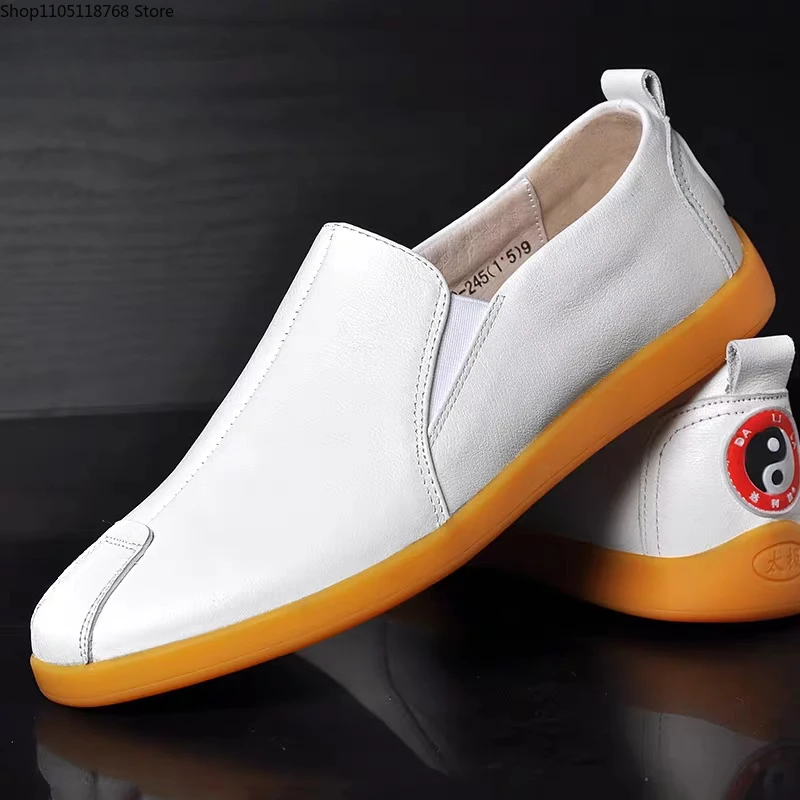 Genuine Leather Kung Fu Tai Chi Shoes Martial Art Shoes Slip-on Shoes Cowhide Cowhide Tendon Bottom