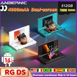 Anbernic RG DS Handheld Game Console Player Dual 4.0 IPS Screen Android 14 Dual App Split Retro Video Game Consoles  Hall Switch