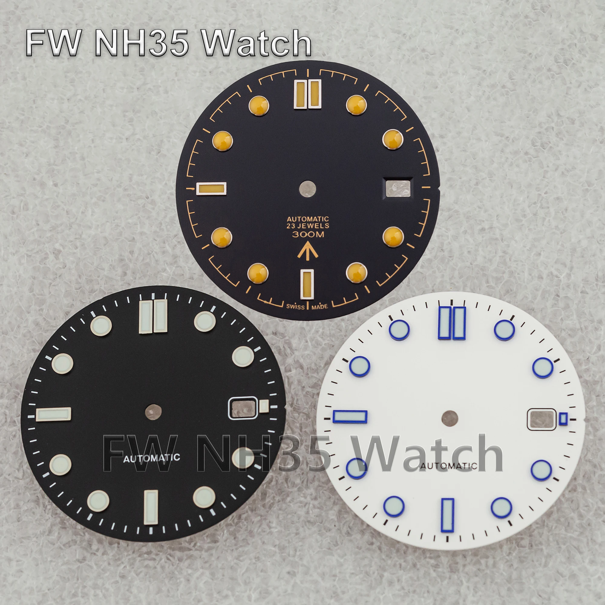 for Seamaster 300 Watch Dial Luminous Watch Face Fit NH35 Mechanical Movement DIY Watch Parts Accessories 31mm Watch Dial